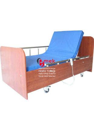 Ev Tipi Ahşap Hasta Yatağı – 2 Motorlu, Dayanıklı ve Konforlu