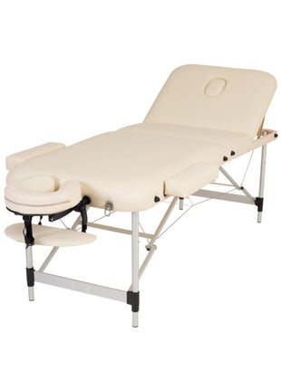 Katlanabilir 3 Parçalı Metal Masaj Masası,çanta Tipi Masaj Ve Tedavi Yatağı Beyaz