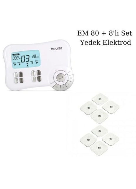 Em 80 Kaslar Için Terapi Masaj Ems Cihazı Ve 8'li Set Yedek Elektrodlar