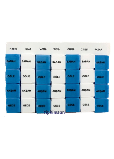 Haftalık Ilaç Saklama Kutusu  28 Gözlü