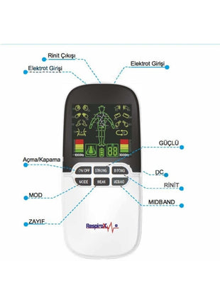 Rtc-pro Renkli Dijital Masaj Aleti Tens 8 Kanallı Şarjlı (8 Pedli)