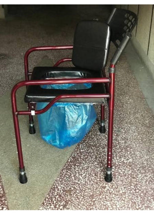 Deri Döşemeli Hasta Tuvaleti Klozeti Sandalyesi Seyyar Tuvalet Kamp Tuvaleti Taşınabilir Tuvalet