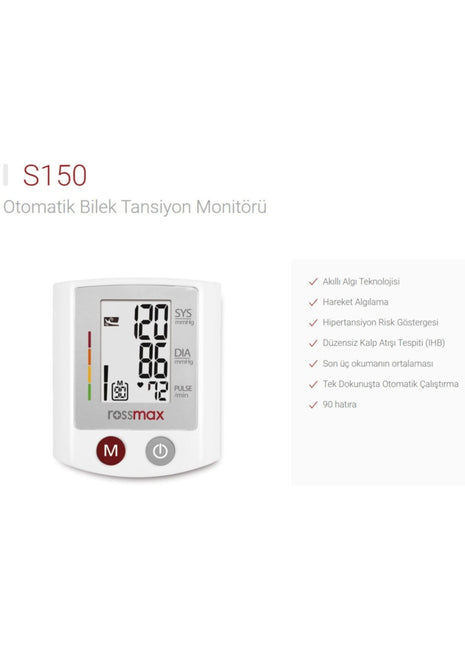 S150 Bilekten Ölçer Tansiyon Aleti 5yıl Garanti