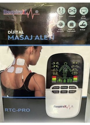 Rtc-pro Renkli Dijital Masaj Aleti Tens 8 Kanallı Şarjlı (8 Pedli)