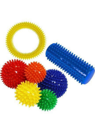 , Dikenli Top El Egzersiz Topu-masaj Topu Ayak Rulosu Çember 7 Li Set