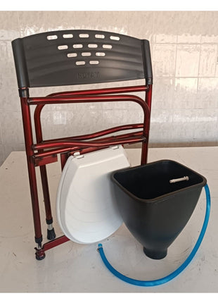 Taharet Musluklu Engelli Yaşlı Hasta Tuvalet Sandalyesi Seyyar Katlanır Klozetli Wc Tuvalet Yükselti