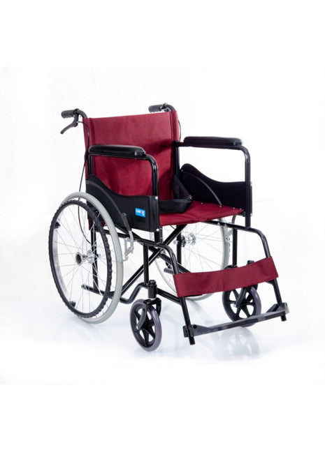 Dm809 Bordo Kumaş Standart Transfer Refakatçı Frenli Tekerlekli Sandalye