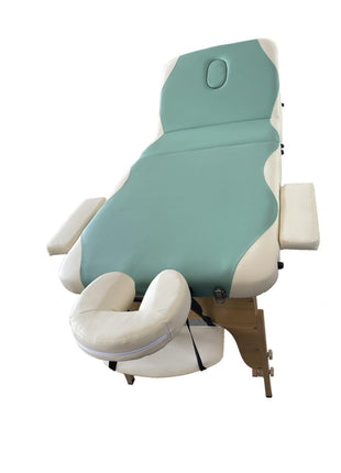 Katlanabilir 3 Parçalı Ahşap Masaj Masası,çanta Tipi Masaj Ve Tedavi Yatağı Yeşil-krem