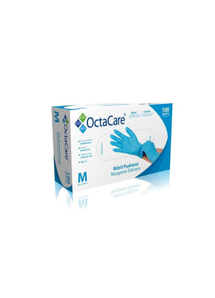 Octacare Nitril Pudrasız Muayene Eldiveni Mavi Medium