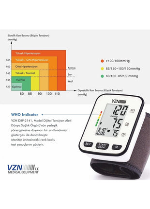 Vzn Bilek Tipi Türkçe Konuşan Otomatik Dijital Tansiyon Aleti