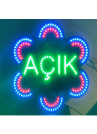 Eczane Led E-logo Ve Animasyonlu Papatya Açık Yazısı