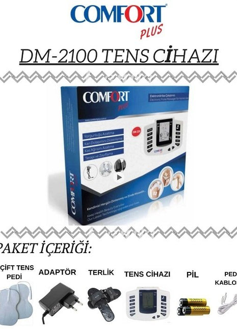 Comfort Plus DM-2100 Tens Cihazı (Terlikli ve Adaptörlü)