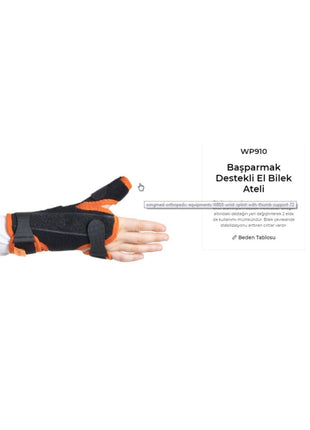 Çocuk Başparmak Destekli El Bilek Ateli Wp910