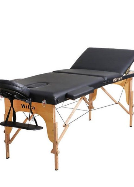 Siyah Katlanabilir Masaj Yatağı – 250 kg Kapasiteli