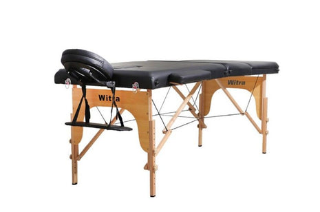 Siyah Katlanabilir Masaj Yatağı – 250 kg Kapasiteli