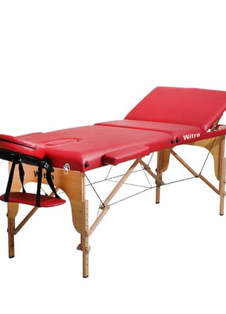 Kırmızı 3 Parçalı Katlanabilir Masaj Yatağı – 250 kg Kapasite