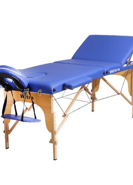 Mavi 3 Parçalı Katlanabilir Masaj Yatağı, 250 kg Kapasiteli