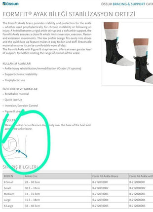 Form Fit Ayak Bileği Stabilizasyon Ortezi XXLARGE