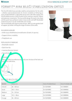 Form Fit Ayak Bileği Stabilizasyon Ortezi XLARGE