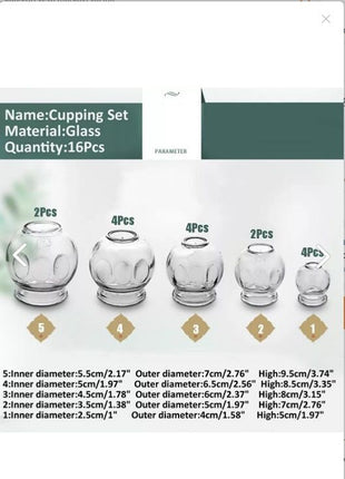 Cam Masaj Kupa Seti 16 Adet 2 Pcs  5