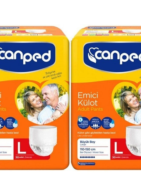 Canped Emici Külot Hasta Bezi Büyük Boy Large 120 Adet Eko Paket