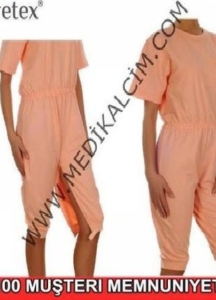 Caretex BH-001 Bayan Hasta Bakım Tulumu Bacak Fermuarlı