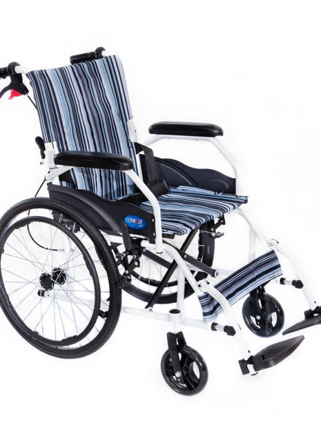 Comfort Plus KY863-20 Mavi Desenli Alüminyum Tekerlekli Sandalye