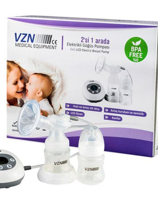 Vzn Elektrikli Göğüs Süt Pompası 2'si 1 Arada Çift Biberon