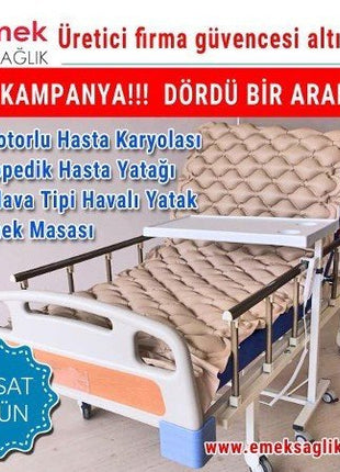 Emek 2 Motorlu Hasta Karyolası-Havalı Yatağı-Yemek Masaslı 4 Lü