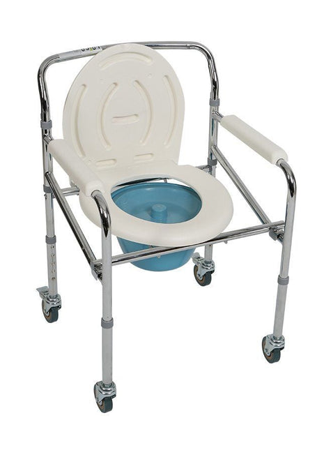 Ev Tipi Tekerlekli Sandalye Katlanır Tuvaletli Ve Banyo Arabası