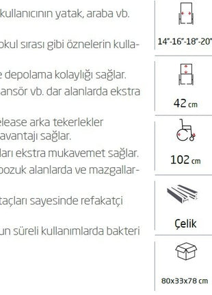 Golfi G-130 Manuel Tekerlekli Sandalye