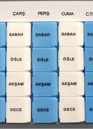 İlaç Saklama Kutusu Tapbox - 7 Günlük - 28 Gözlü