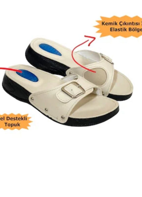 Ortopedik Topuk Dikeni Terliği Bej-Krem 39 Numara