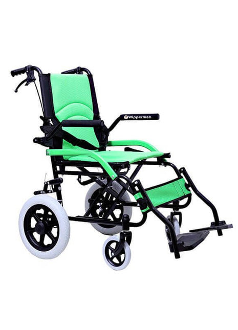 W 209 Refakatçi Frenli Katlanabilir Tekerlekli Sandalye Yeşil Renkli