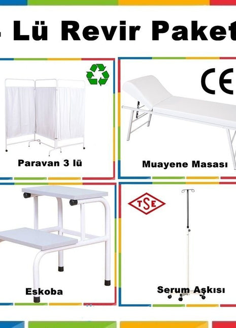Muayene Masası Paravan Eskoba Serum Askısı