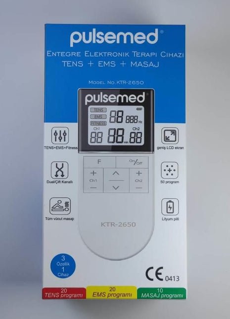 Pulsemed Entegre Elektronik Terapi Cihazı Tens-EMS-Masaj Özelliği Şarj Edilebilir