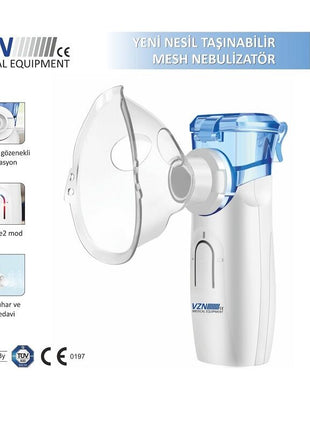 Vzn Yeni Nesil Şarj Edilebilir Tasinilabilir Mesh Nebulizator Cihazı