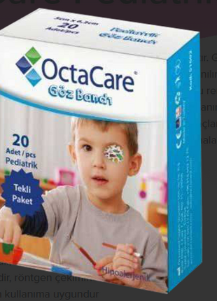 OctaCare Pediatrik Göz Pedi Erkek 5 cm x 6,2 cm 20 Adet