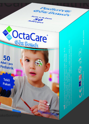 OctaCare Pediatrik Göz Pedi Erkek 5 cm x 6,2 cm 50 Adet