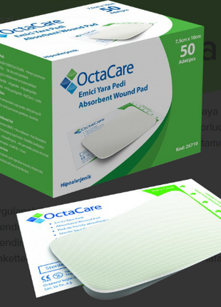 OctaCare Emici Yara Pedi 7,5 cm x 10 cm 50 Adet