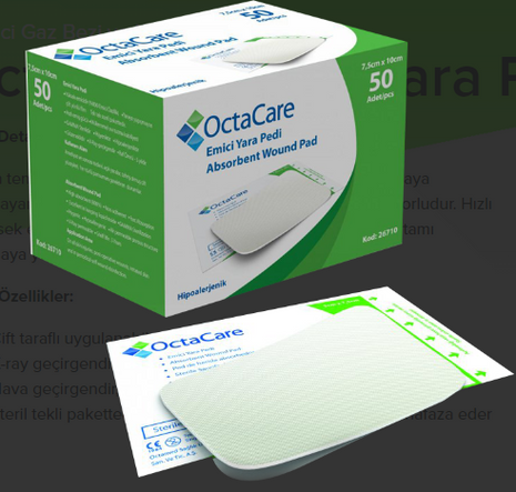 OctaCare Emici Yara Pedi 7,5 cm x 10 cm 50 Adet