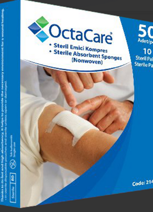OctaCare Steril Emici Kompres (Non-Wowen) 7,5cm x 7,5cm 50 Adet
