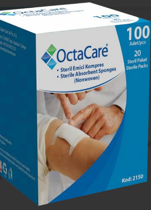 OctaCare Steril Emici Kompres (Non-Wowen) 7,5cm x 7,5cm 100 Adet
