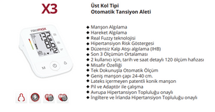 Rossmax X3 Üst Kol Tipi Otomatik Tansiyon Aleti 5 Yıl Garantili
