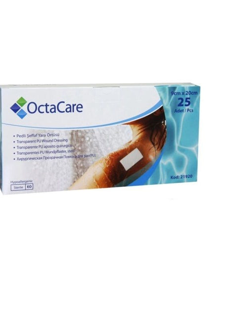 Şeffaf Pedli Su Geçirmez Yara Örtüsü 9cm X 20cm 25 Adet Tekli Steril Paket
